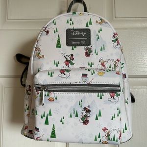 BNWT Christmas Disney Loungefly with fab 5 characters winter scene